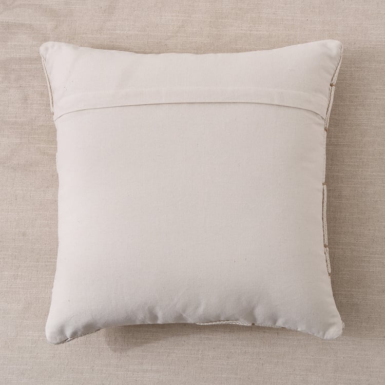 Bohemia Grid Cord Embroidered Filled Cushion - 45x45cm