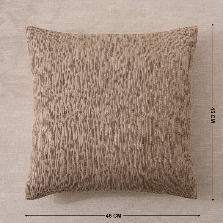 Bohemia Orna Jute Embroidered Filled Cushion - 45x45cm