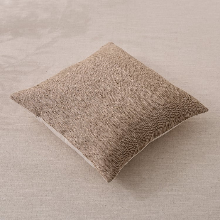 Bohemia Orna Jute Embroidered Filled Cushion - 45x45cm
