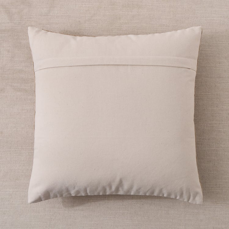 Bohemia Orna Jute Embroidered Filled Cushion - 45x45cm