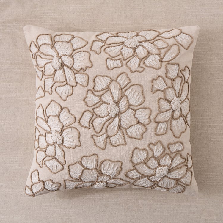 Bohemia Petal Embroidered Filled Cushion - 45x45cm