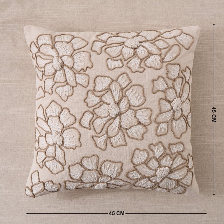 Bohemia Petal Embroidered Filled Cushion - 45x45cm