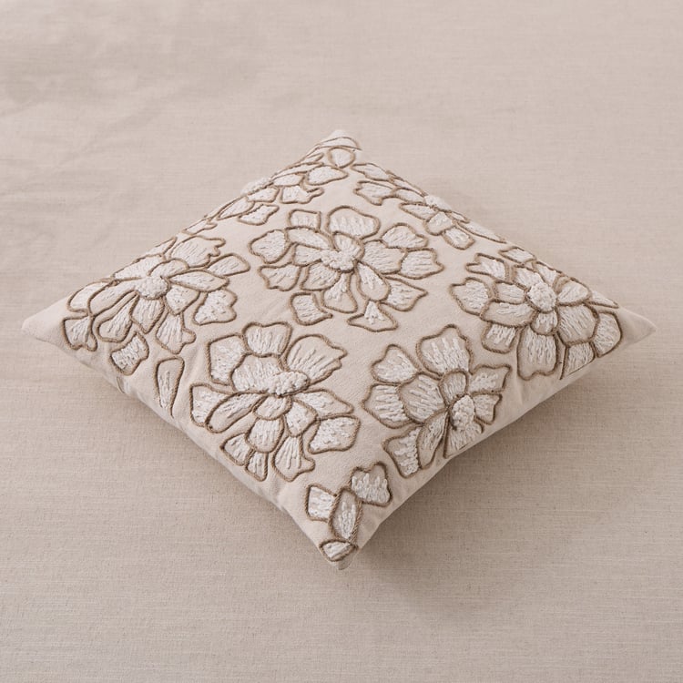 Bohemia Petal Embroidered Filled Cushion - 45x45cm