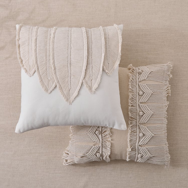 Bohemia Rustic Macrame Filled Cushion - 45x45cm