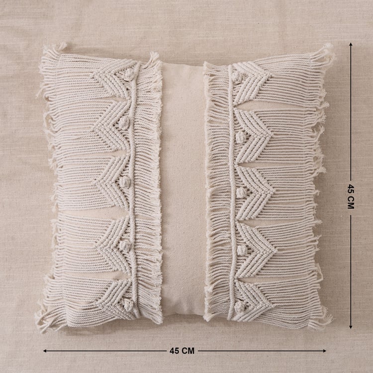 Bohemia Rustic Macrame Filled Cushion - 45x45cm