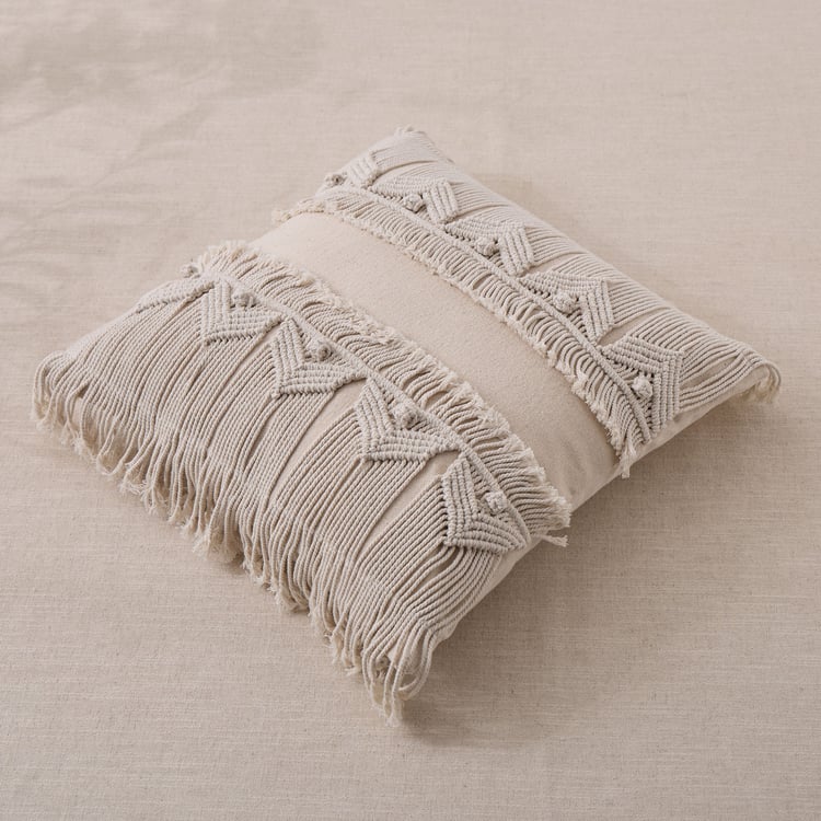 Bohemia Rustic Macrame Filled Cushion - 45x45cm