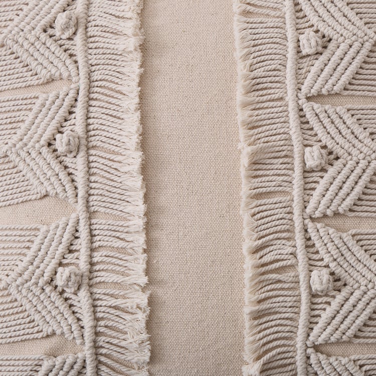 Bohemia Rustic Macrame Filled Cushion - 45x45cm