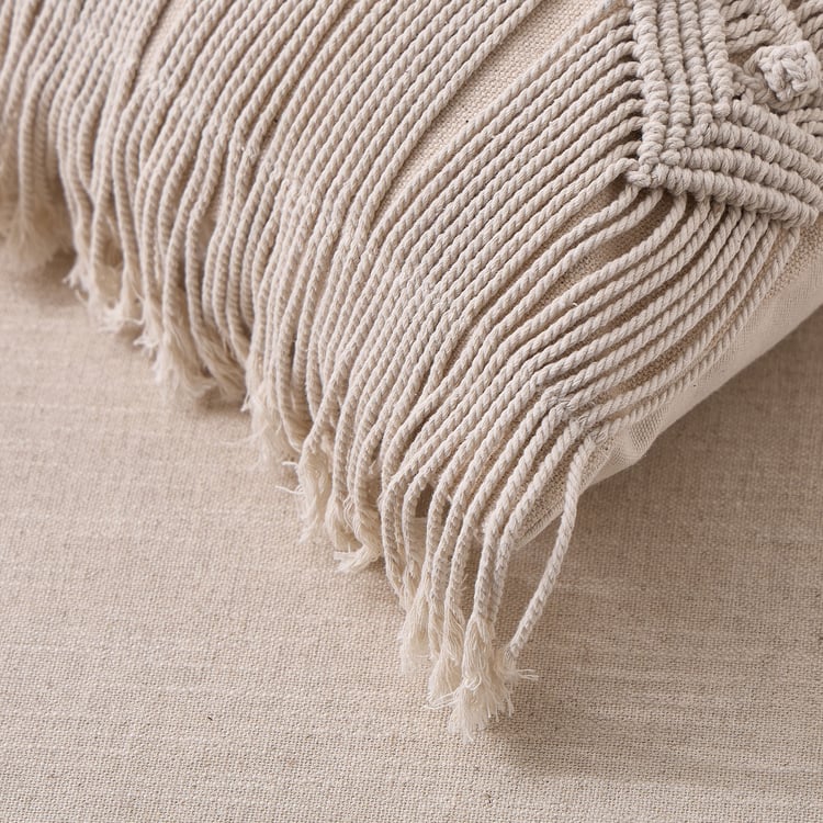 Bohemia Rustic Macrame Filled Cushion - 45x45cm