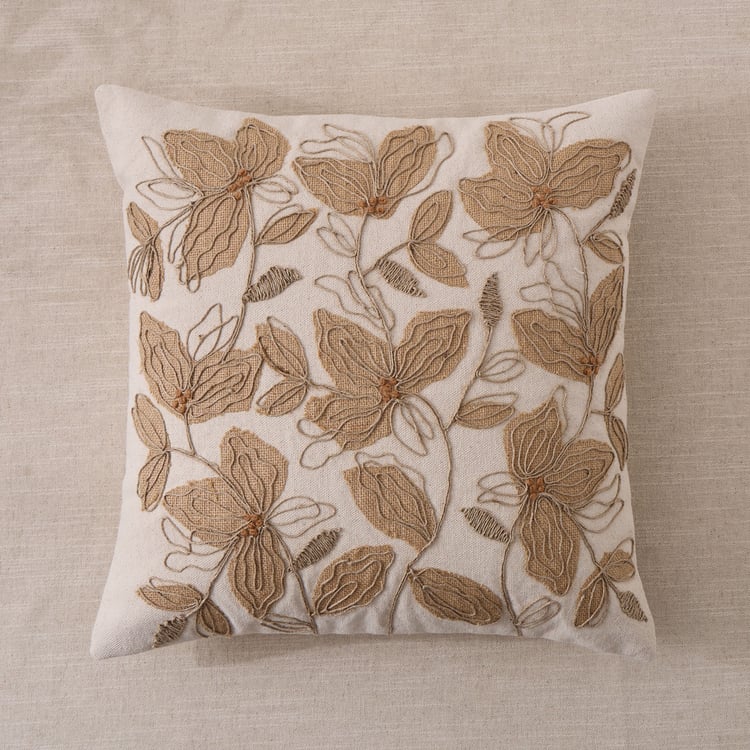 Bohemia Sable Embroidered Filled Cushion - 45x45cm