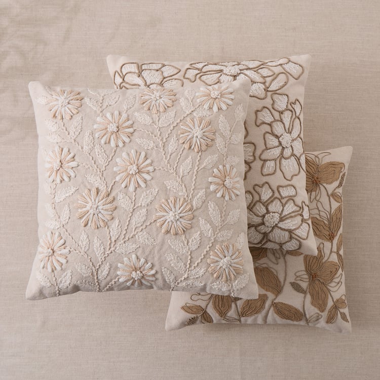 Bohemia Sable Embroidered Filled Cushion - 45x45cm