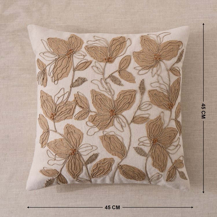 Bohemia Sable Embroidered Filled Cushion - 45x45cm