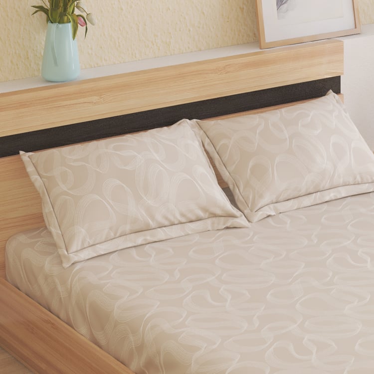Oxford Cotton 200TC Printed 3Pcs Queen Fitted Bedsheet Set