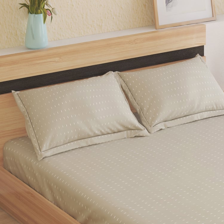Oxford Dew Cotton 200TC Printed 3Pcs King Fitted Bedsheet Set