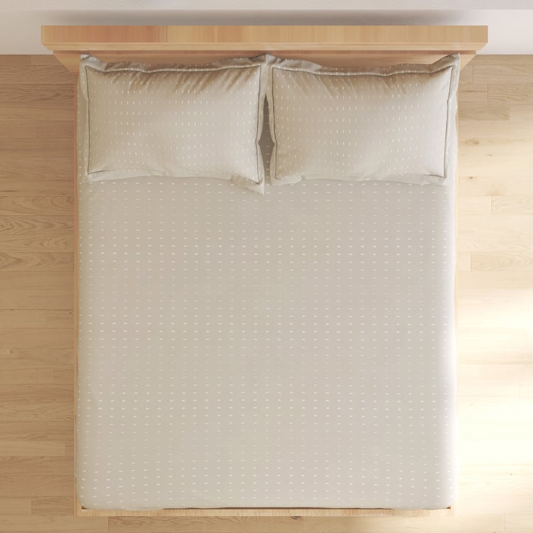 Oxford Dew Cotton 200TC Printed 3Pcs King Fitted Bedsheet Set