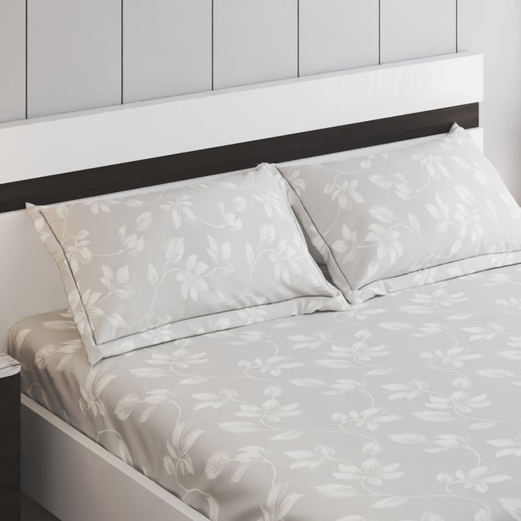 Oxford Shade Cotton 200TC Floral Print 3Pcs King Fitted Bedsheet Set