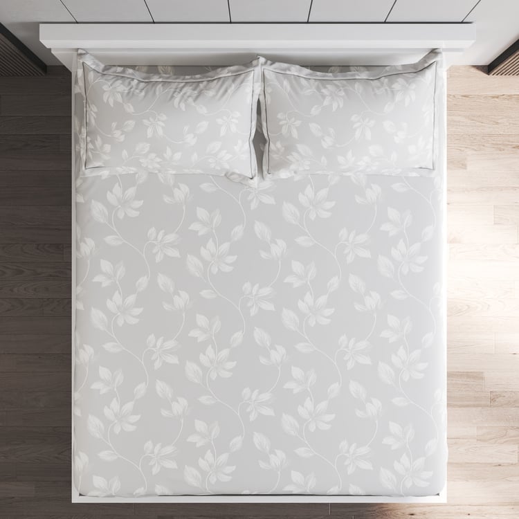 Oxford Shade Cotton 200TC Floral Print 3Pcs King Fitted Bedsheet Set