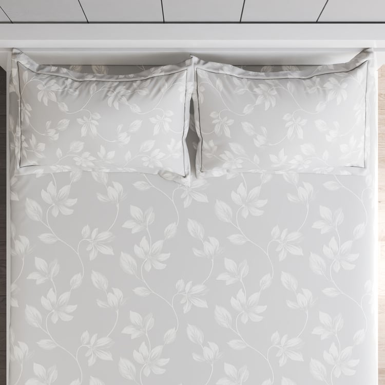 Oxford Shade Cotton 200TC Floral Print 3Pcs King Fitted Bedsheet Set