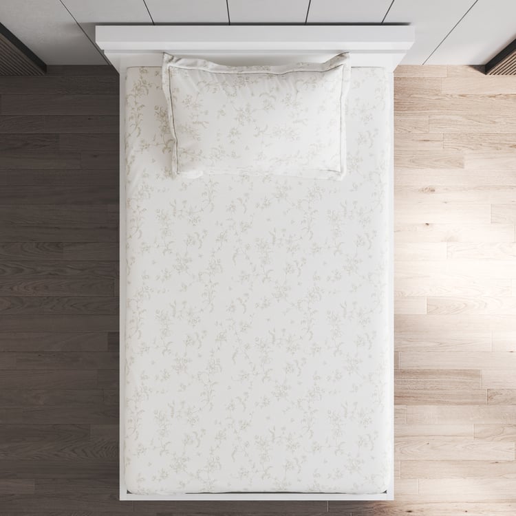 Oxford Thyme Cotton 200TC Floral Print 2Pcs Single Bedsheet Set