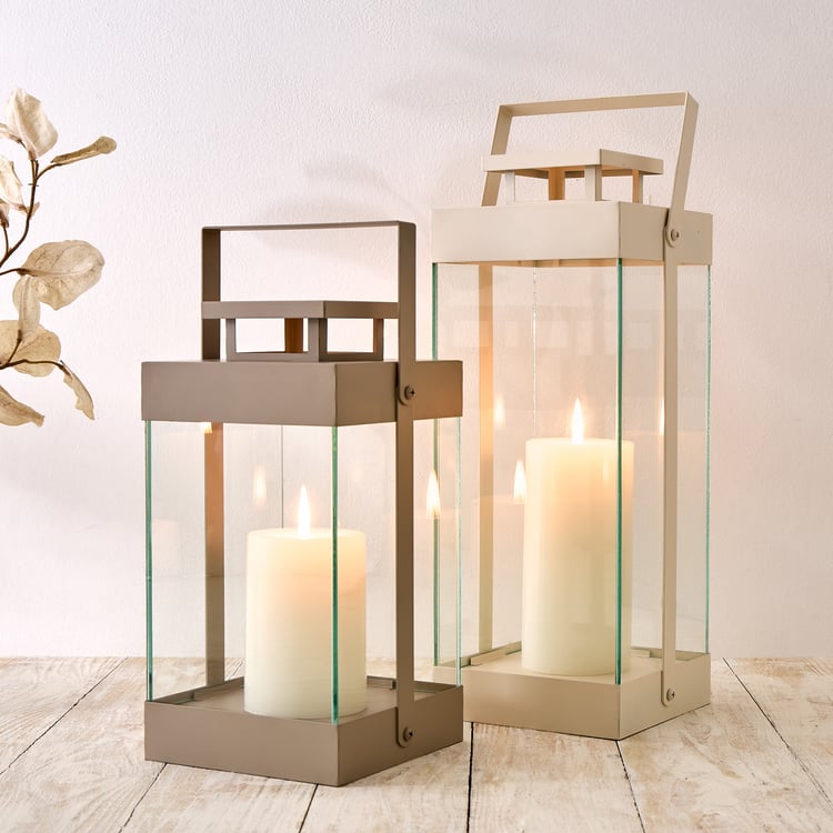 Nesta Eden Glass and Metal Lantern - Medium