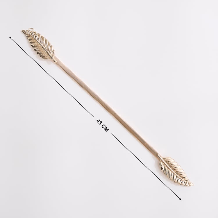 Oak Metal Leaf Curtain Holder