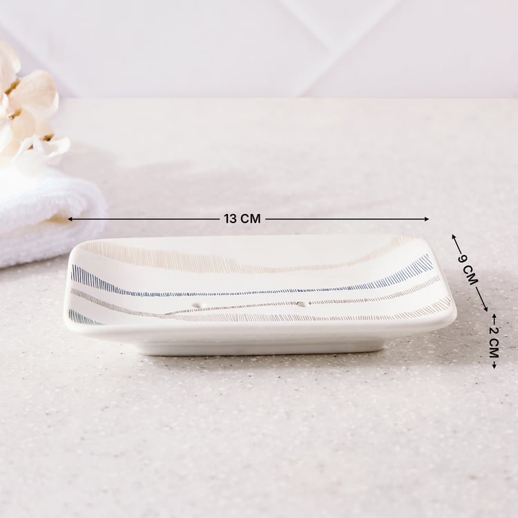 Mekong Ribble Ceramic Printed Soap Dish