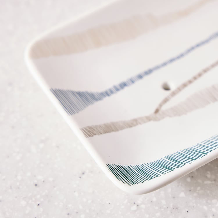 Mekong Ribble Ceramic Printed Soap Dish
