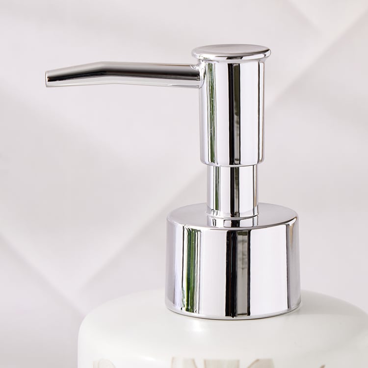Mekong Aura Ceramic Floral Print Soap Dispenser - 330ml
