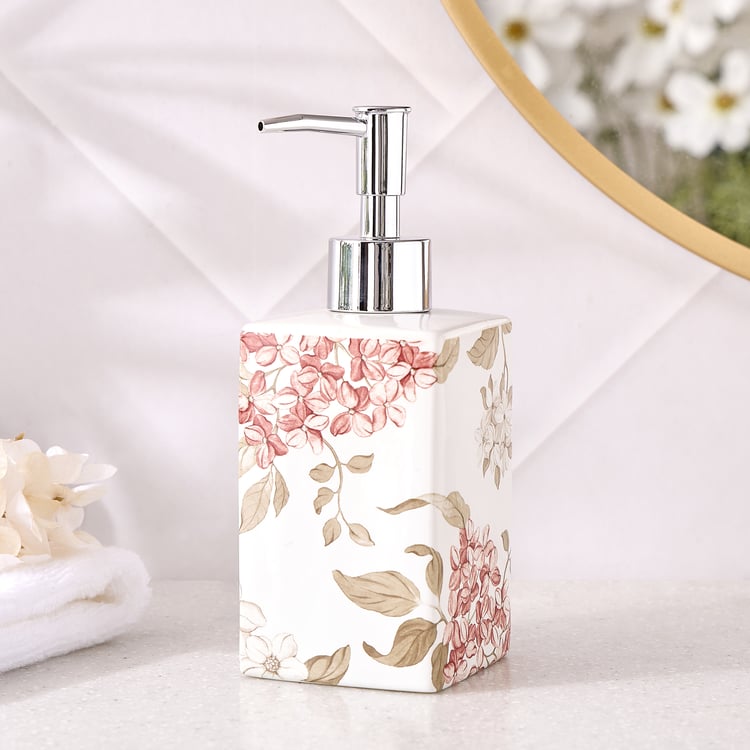 Mekong Elite Ceramic Floral Print Soap Dispenser - 360ml