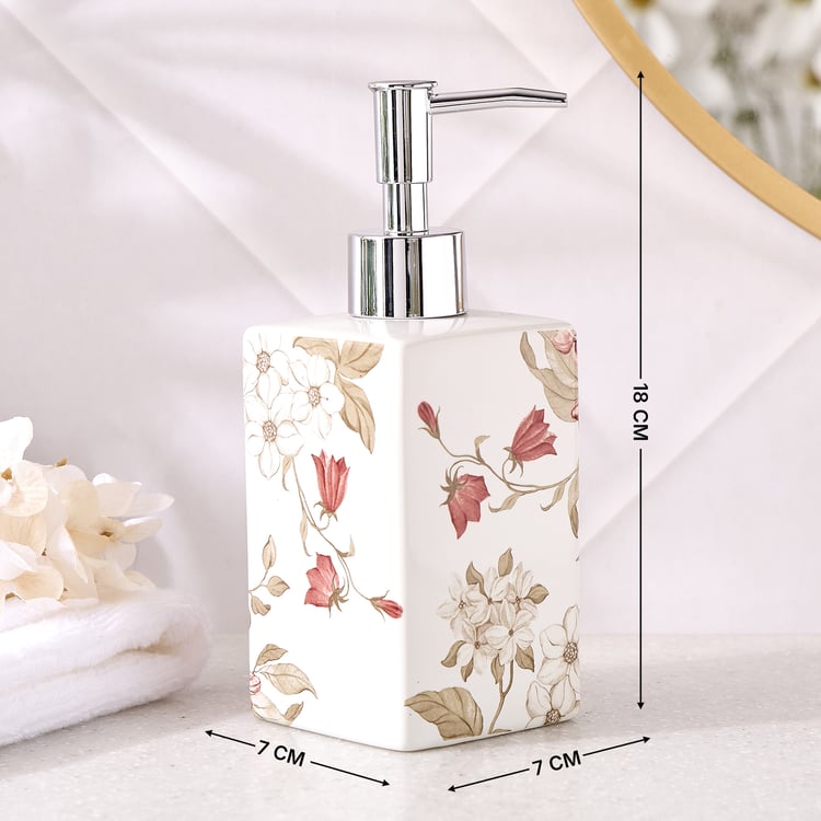 Mekong Elite Ceramic Floral Print Soap Dispenser - 360ml