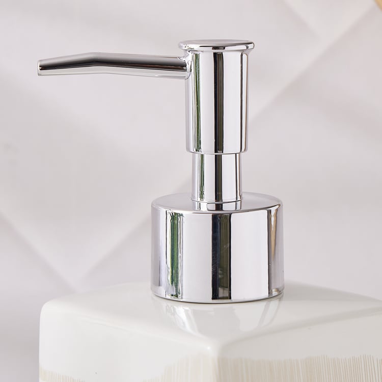 Mekong Ribble Ceramic Printed Soap Dispenser - 360ml