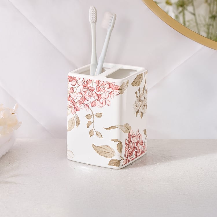 Mekong Elite Ceramic Floral Print Tooth Brush Holder