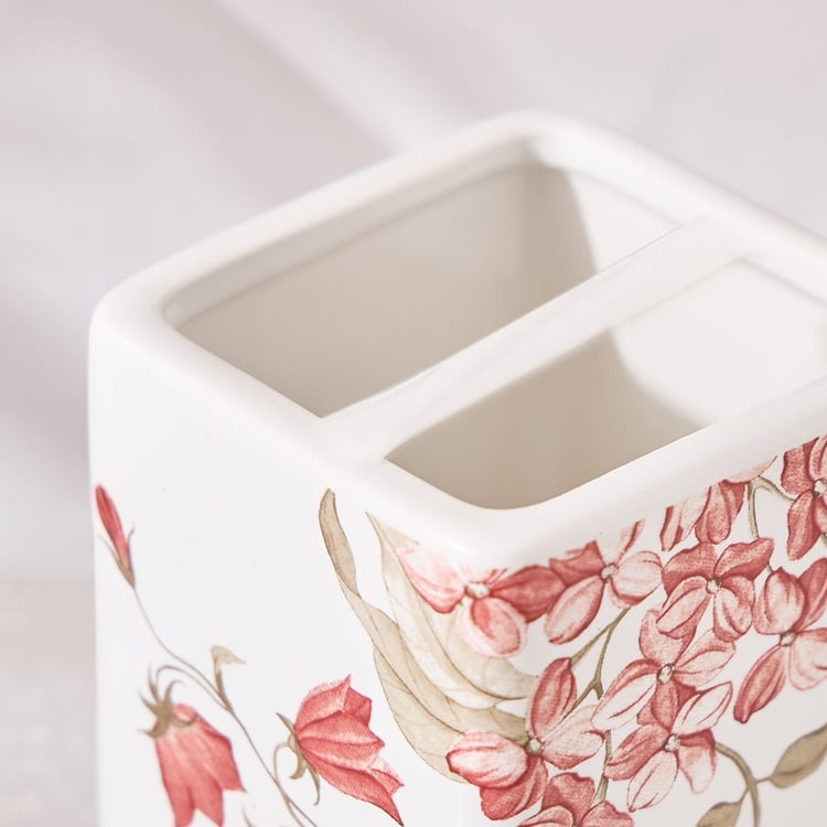 Mekong Elite Ceramic Floral Print Tooth Brush Holder