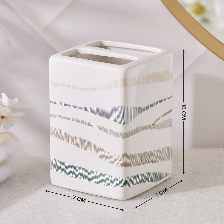 Mekong Aura Ceramic Printed Tooth Brush Holder