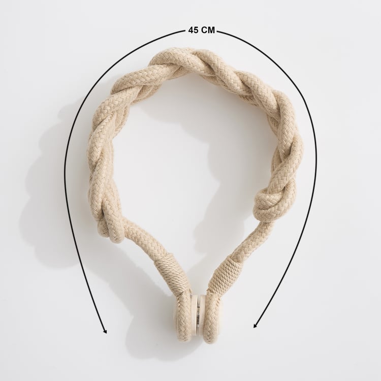 Oak Curtain Rope Magnetic Tie-Back Holder