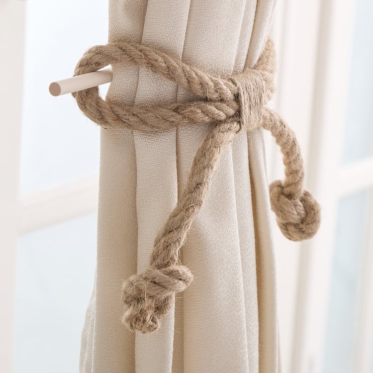 Oak Curtain Rope Tie-Back Holder