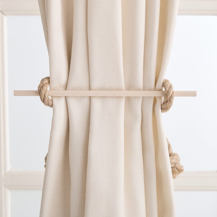 Oak Curtain Rope Tie-Back Holder