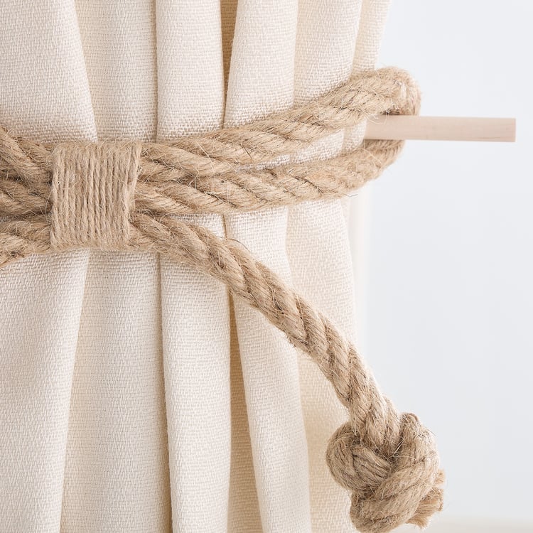 Oak Curtain Rope Tie-Back Holder