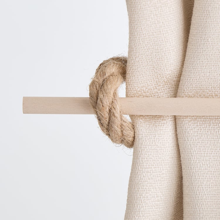 Oak Curtain Rope Tie-Back Holder