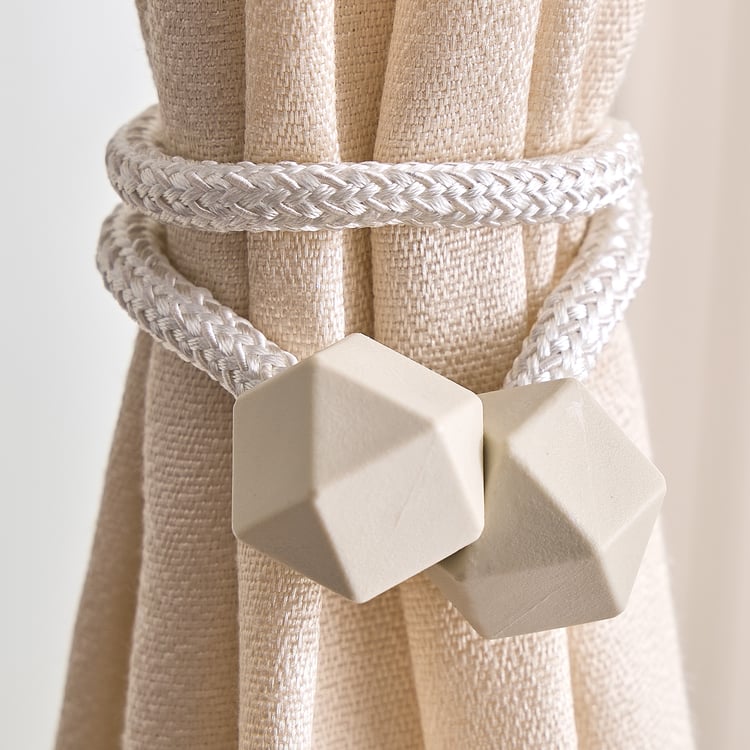 Oak Geometric Set of 2 Curtain Tiebacks - 45cm