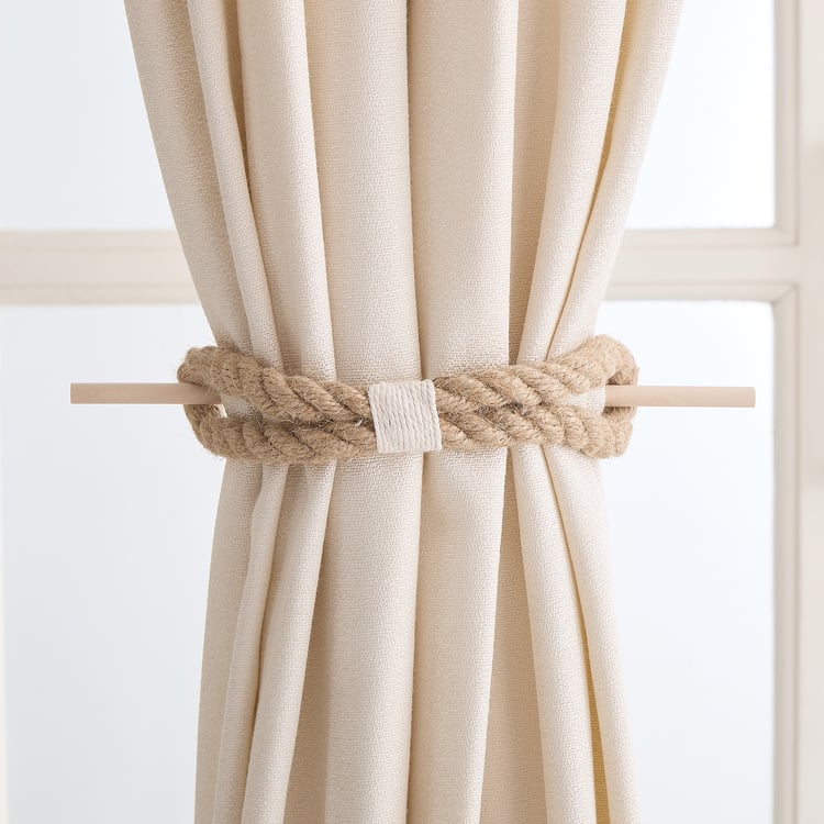 Oak Curtain Rope Tie-Back Holder