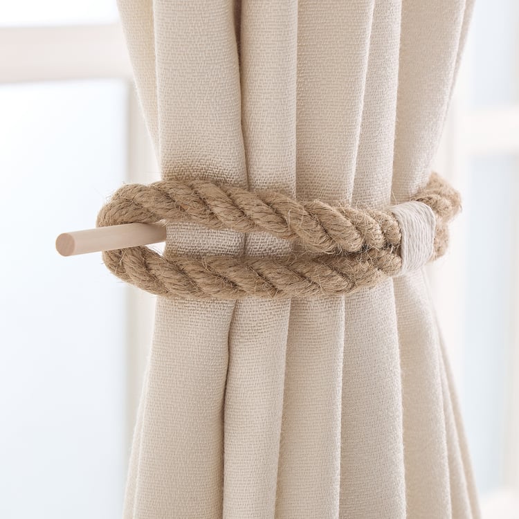 Oak Curtain Rope Tie-Back Holder