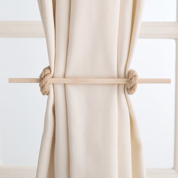 Oak Curtain Rope Tie-Back Holder
