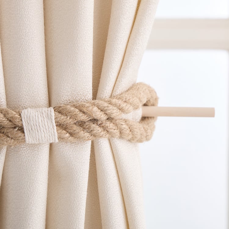Oak Curtain Rope Tie-Back Holder