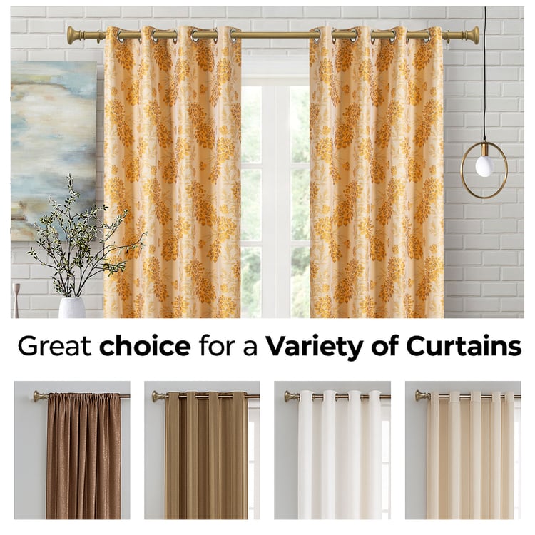 DECO WINDOW Extendable Single Curtain Rod - 67.8mm, Gold (44-120in)