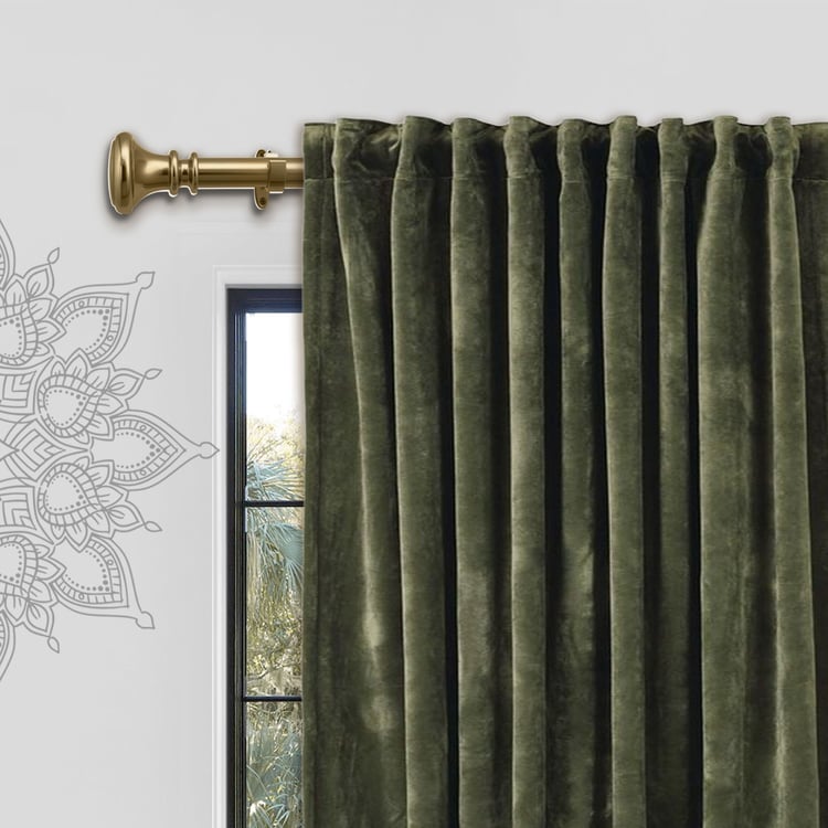 DECO WINDOW Extendable Single Curtain Rod - 67.8mm, Gold (44-120in)