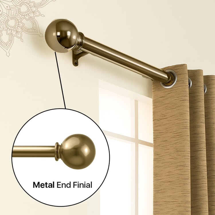 DECO WINDOW Extendable Single Curtain Rod - 67.8mm, Gold (44-120in)