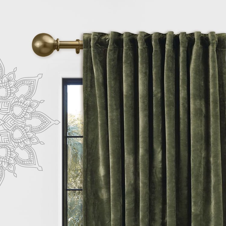 DECO WINDOW Extendable Single Curtain Rod - 67.8mm, Gold (44-120in)