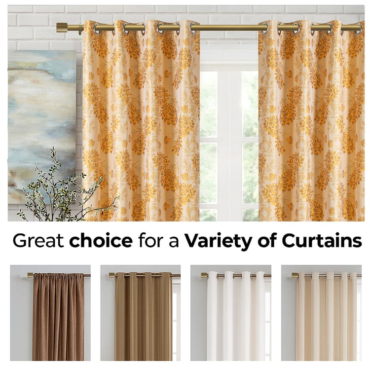 DECO WINDOW Extendable Single Curtain Rod - 40mm, Gold (44-120in)