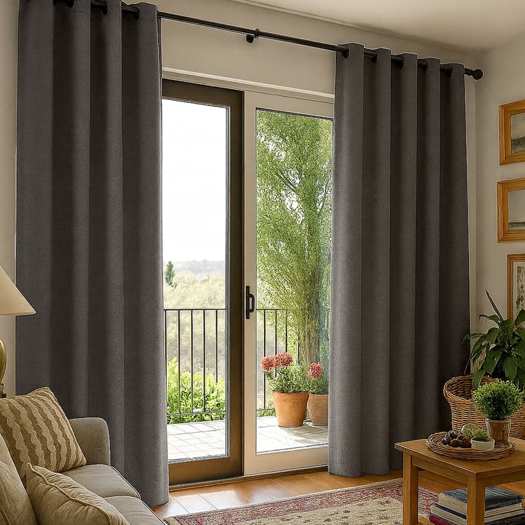 DECO WINDOW Blancot Set of 2 Blackout Door Curtains - 6.9ft (213cm)