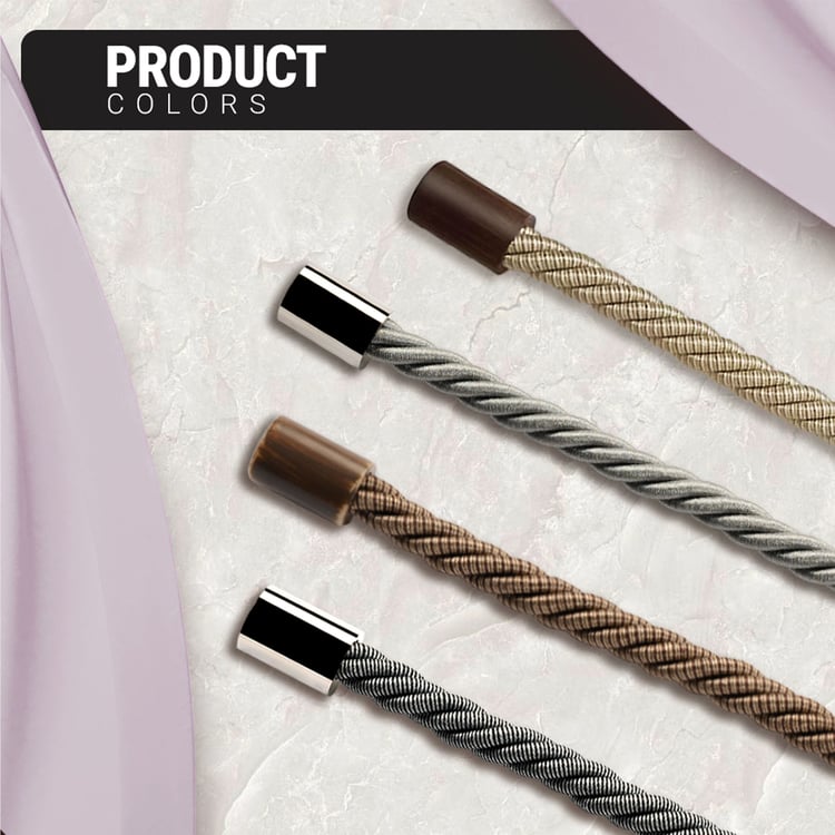 DECO WINDOW Igloo Set of 2 Magnetic Rope Curtain Tiebacks - Brown